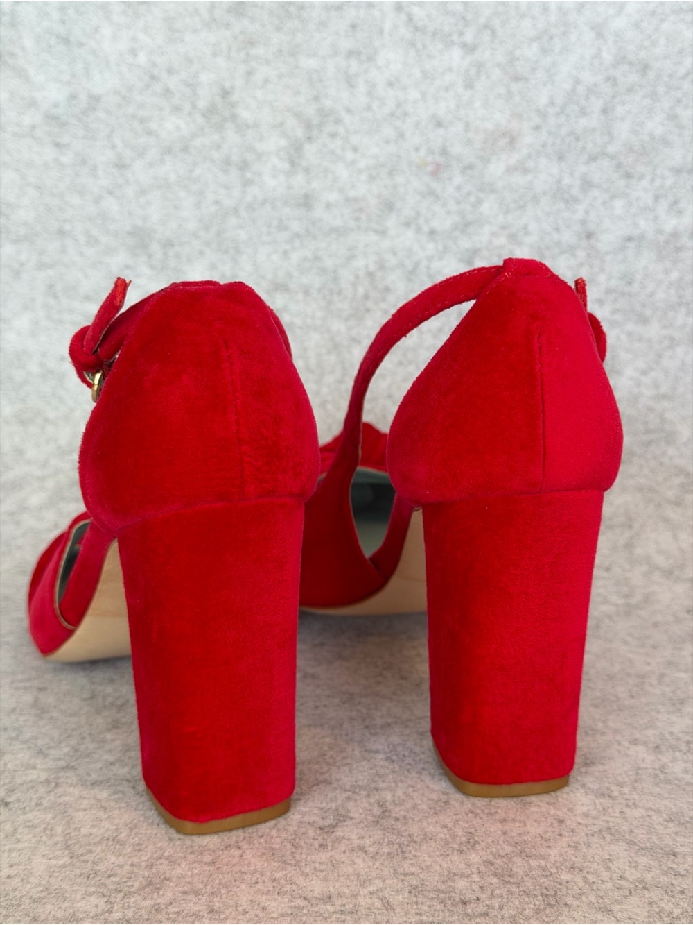 •2 Frances Valentine Retro Pump Red Velvet Size 9 - Picture 6 of 14